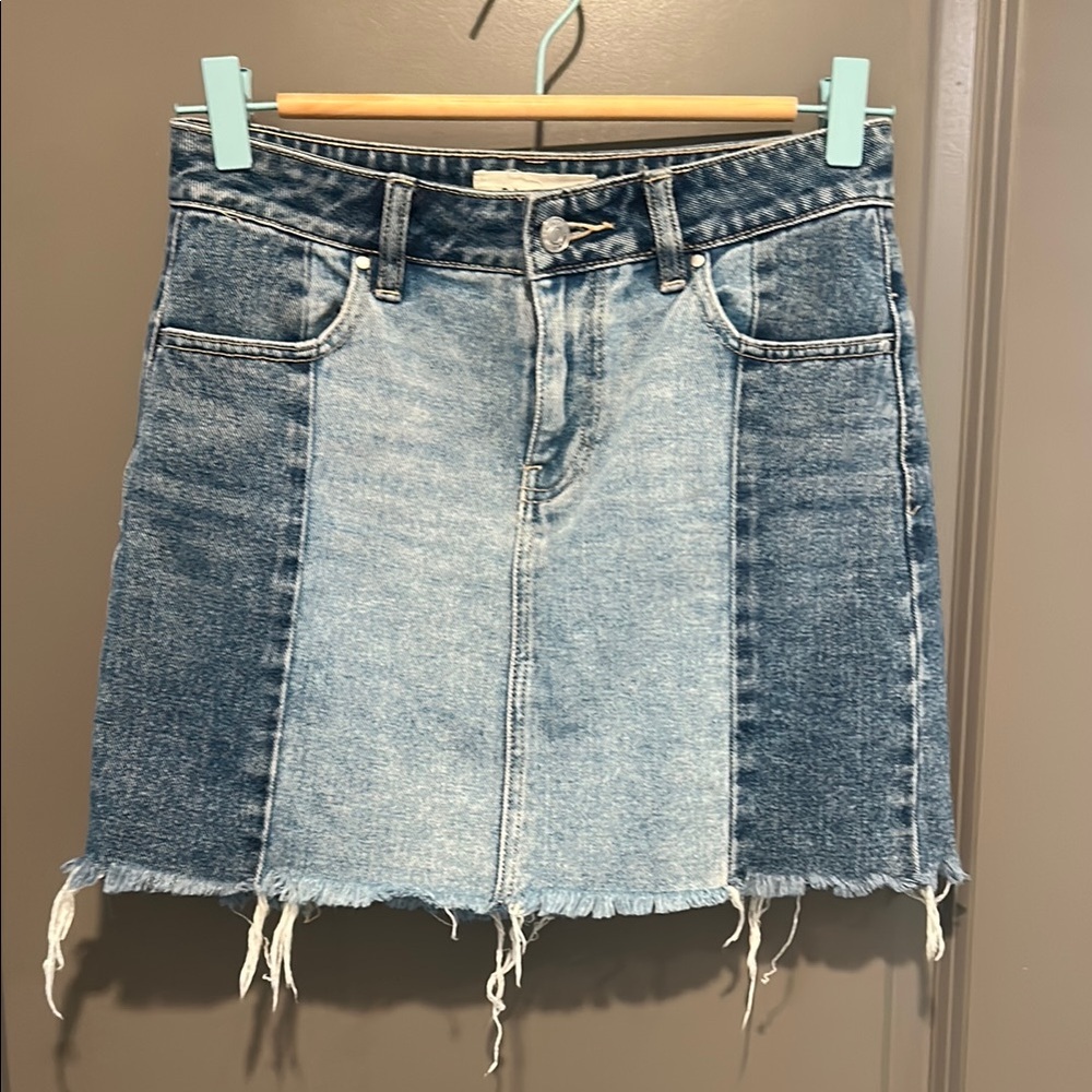 Denim Patchwork Skirt